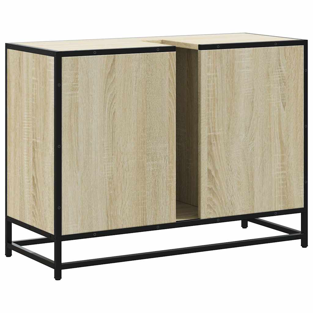 Badezimmer-Waschbeckenschrank Sonoma-Eiche 80 x 33 x 60 cm Holzwerkstoff