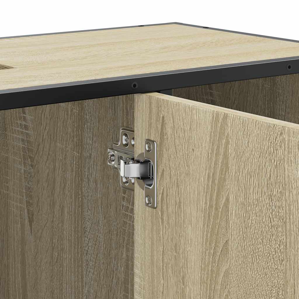 Badezimmer-Waschbeckenschrank Sonoma-Eiche 80 x 33 x 60 cm Holzwerkstoff