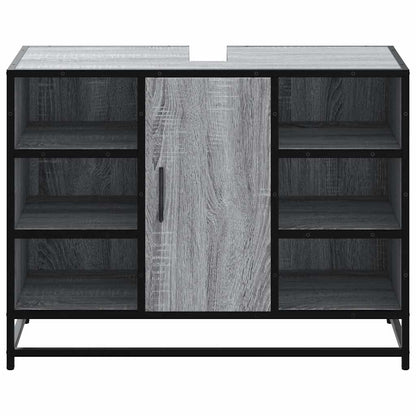 vidaXL Waschbeckenunterschrank Grau Sonoma 80x33x60 cm Holzwerkstoff