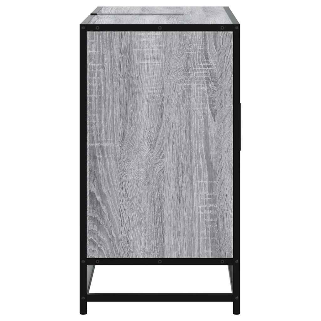 vidaXL Waschbeckenunterschrank Grau Sonoma 80x33x60 cm Holzwerkstoff