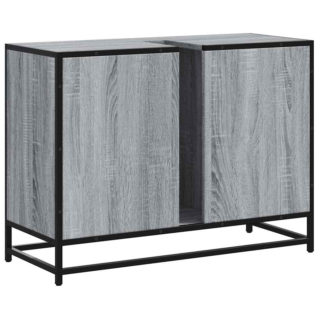 vidaXL Waschbeckenunterschrank Grau Sonoma 80x33x60 cm Holzwerkstoff
