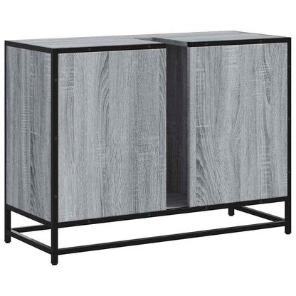 vidaXL Waschbeckenunterschrank Grau Sonoma 80x33x60 cm Holzwerkstoff