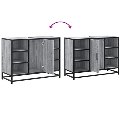 vidaXL Waschbeckenunterschrank Grau Sonoma 80x33x60 cm Holzwerkstoff