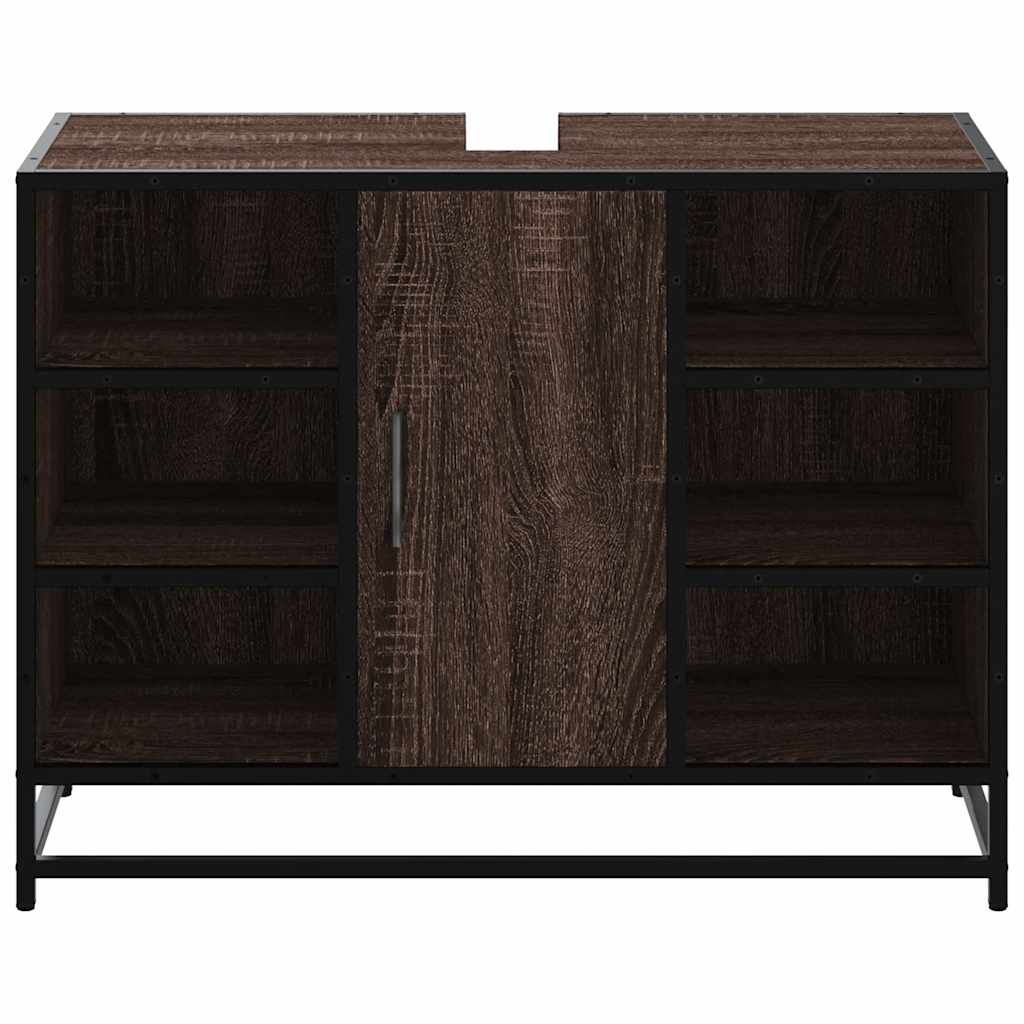 Meuble sous lavabo vidaXL aspect chêne marron 80x33x60 cm