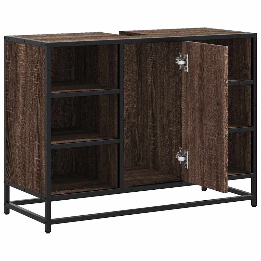 Meuble sous lavabo vidaXL aspect chêne marron 80x33x60 cm