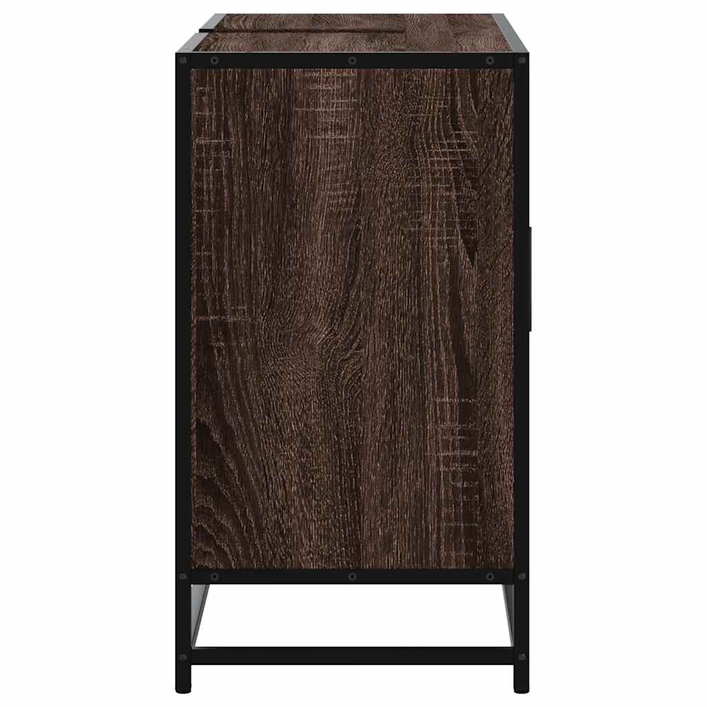 Meuble sous lavabo vidaXL aspect chêne marron 80x33x60 cm