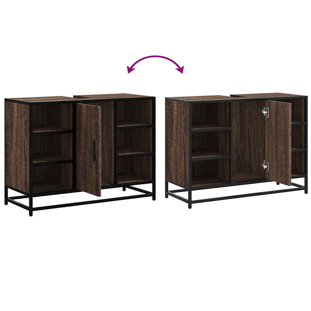 Meuble sous lavabo vidaXL aspect chêne marron 80x33x60 cm
