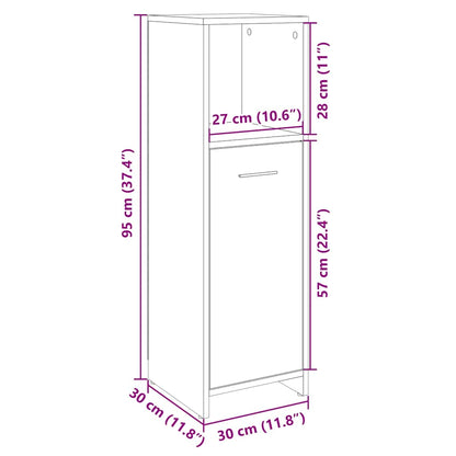 vidaXL Meuble de salle de bain chêne Sonoma 30x30x95 cm Bois d'ingénierie