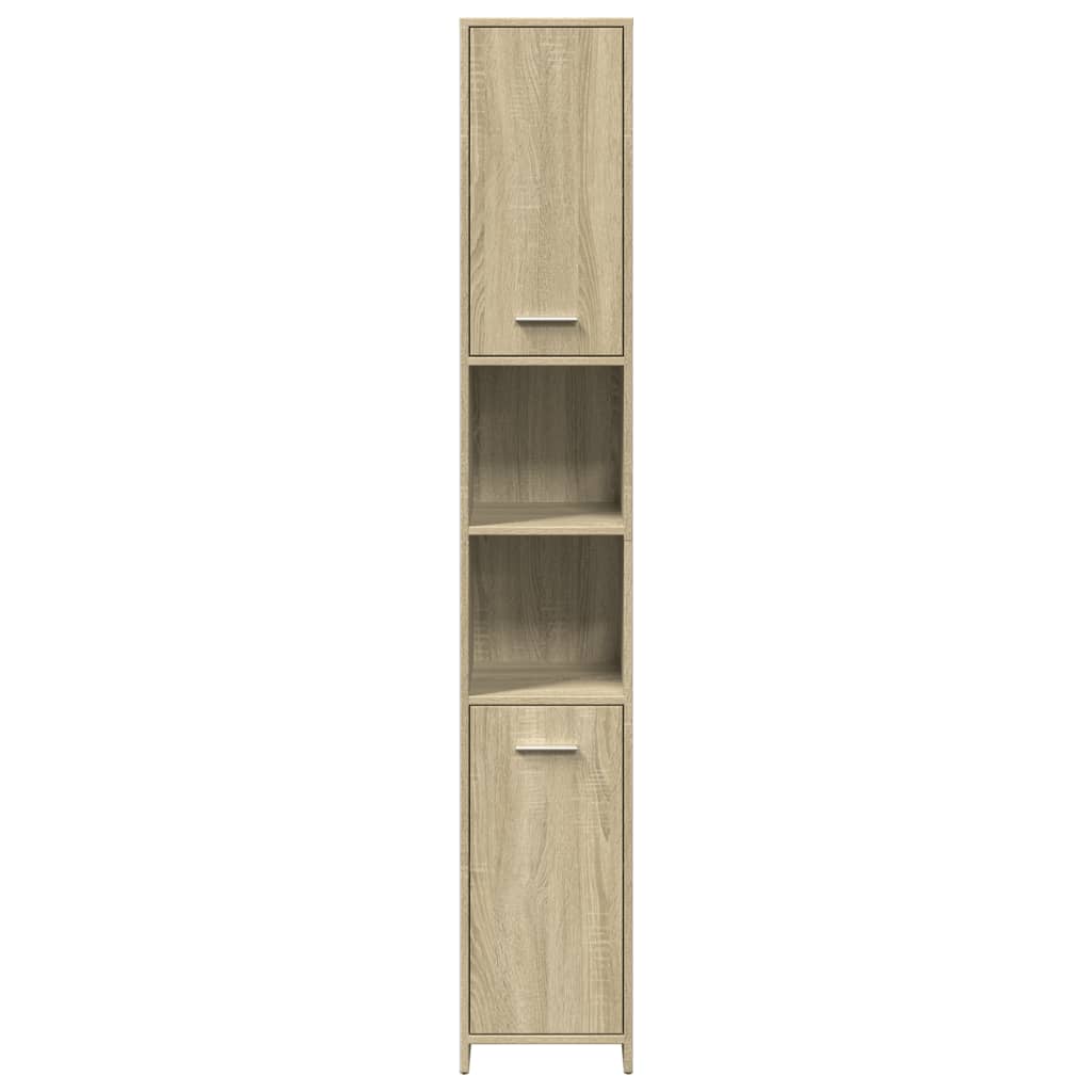 vidaXL Badezimmerschrank Sonoma-Eiche 30x30x183,5 cm Holzwerkstoff