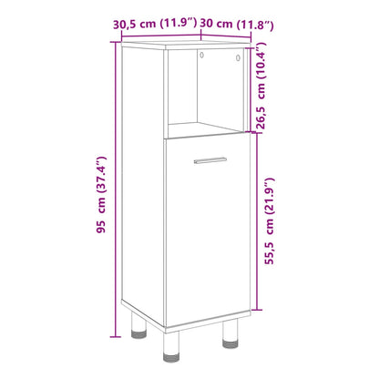 vidaXL Meuble de salle de bain chêne Sonoma 30,5x30x95 cm Bois d'ingénierie