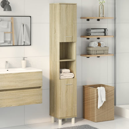 vidaXL Badschrank Sonoma-Eiche 30,5x30x179 cm Holzwerkstoff
