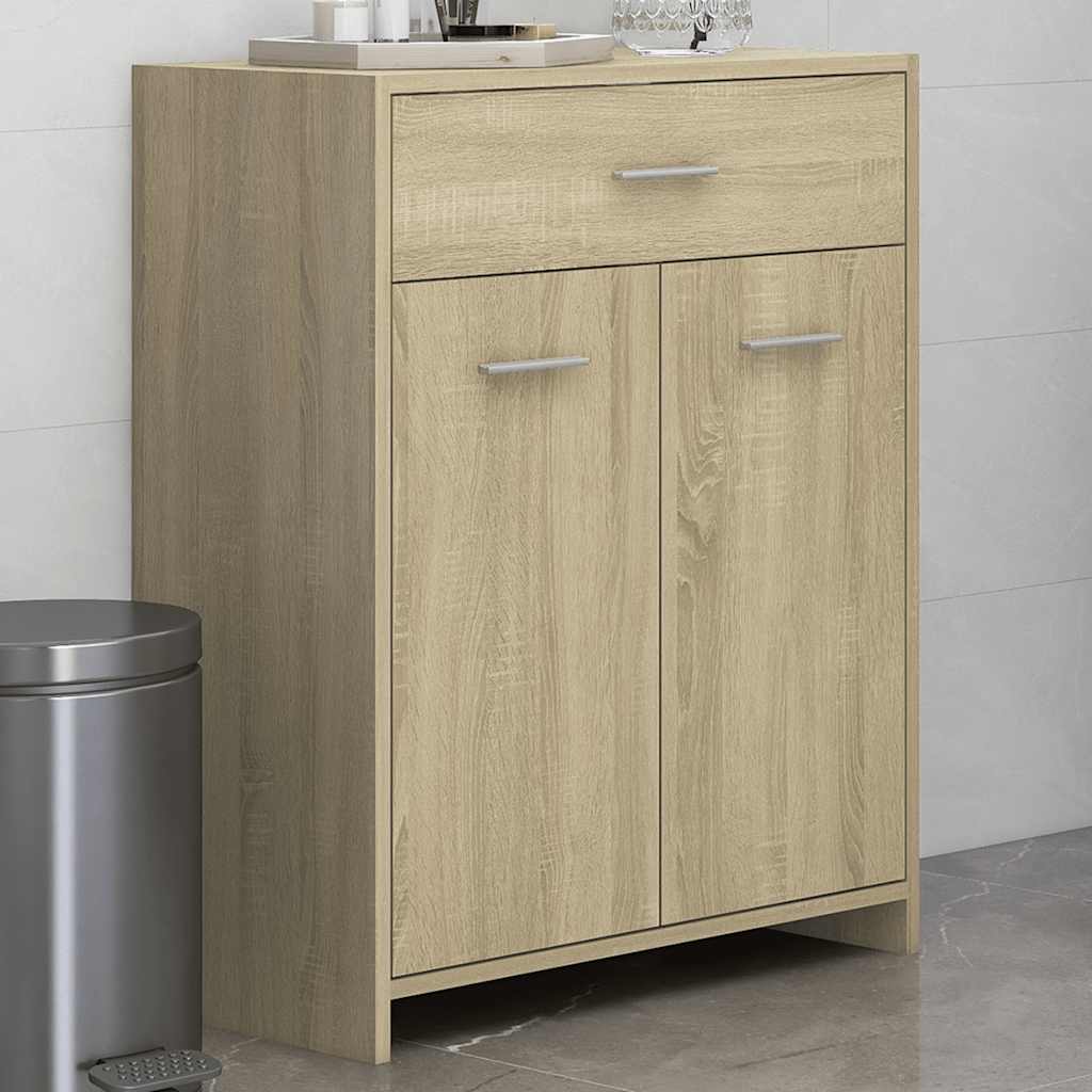 vidaXL Meuble de salle de bain chêne Sonoma 60x33x80 cm en bois d'ingénierie