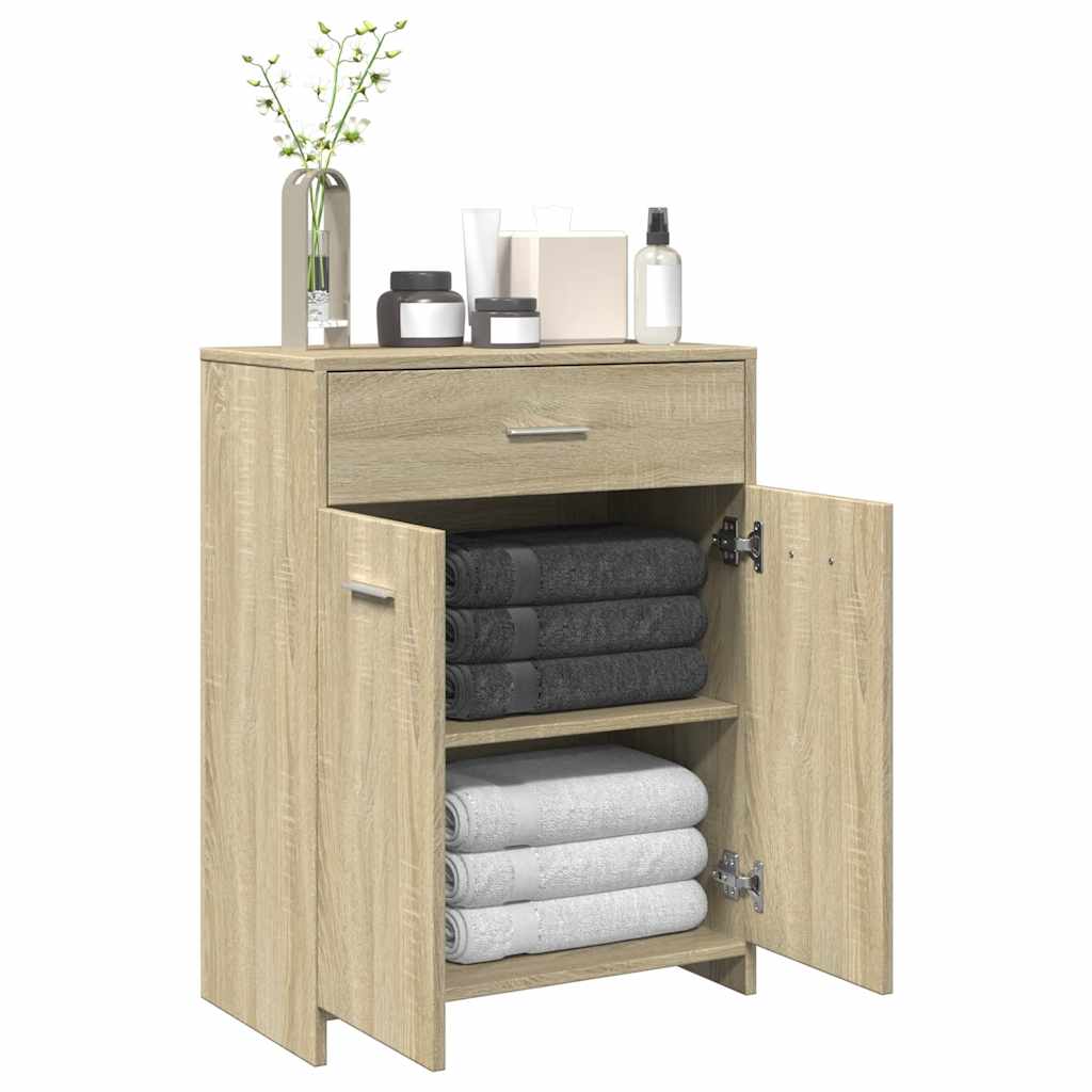 vidaXL Meuble de salle de bain chêne Sonoma 60x33x80 cm en bois d'ingénierie