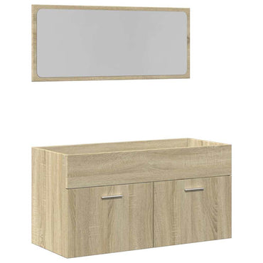 vidaXL Ensemble de meubles de salle de bain 2 pièces Aggloméré chêne Sonoma