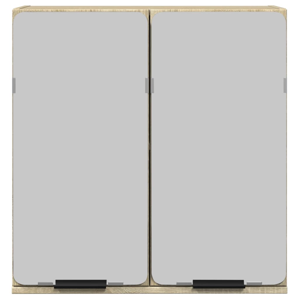 vidaXL Bad-Spiegelschrank Sonoma-Eiche 64,5x20x66,5 cm Holzwerkstoff
