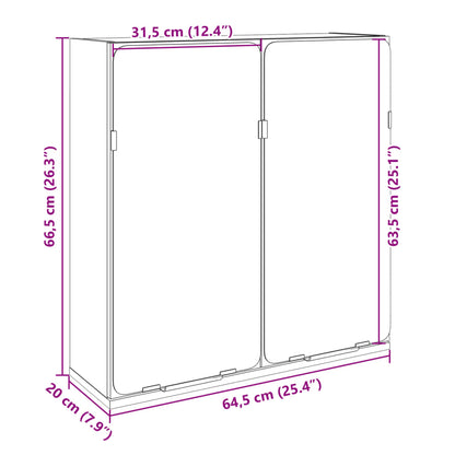 vidaXL Bad-Spiegelschrank Sonoma-Eiche 64,5x20x66,5 cm Holzwerkstoff