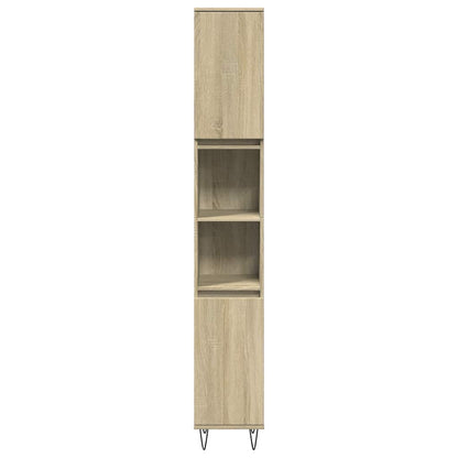 vidaXL Meuble de salle de bain chêne Sonoma 30x30x190 cm Aggloméré