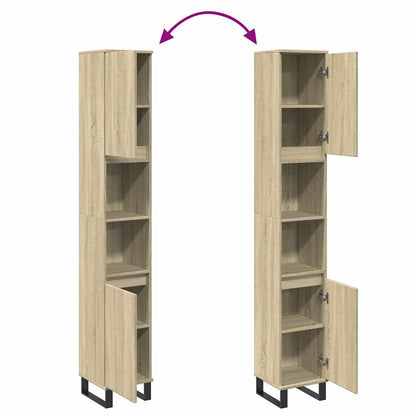 vidaXL Badschrank Sonoma-Eiche 30x30x190 cm Holzwerkstoff