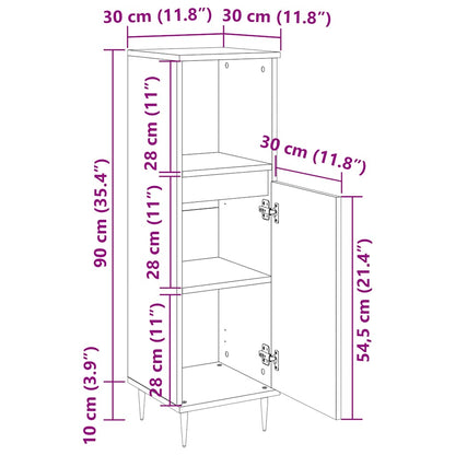 vidaXL Badschrank Sonoma-Eiche 30x30x100 cm Holzwerkstoff