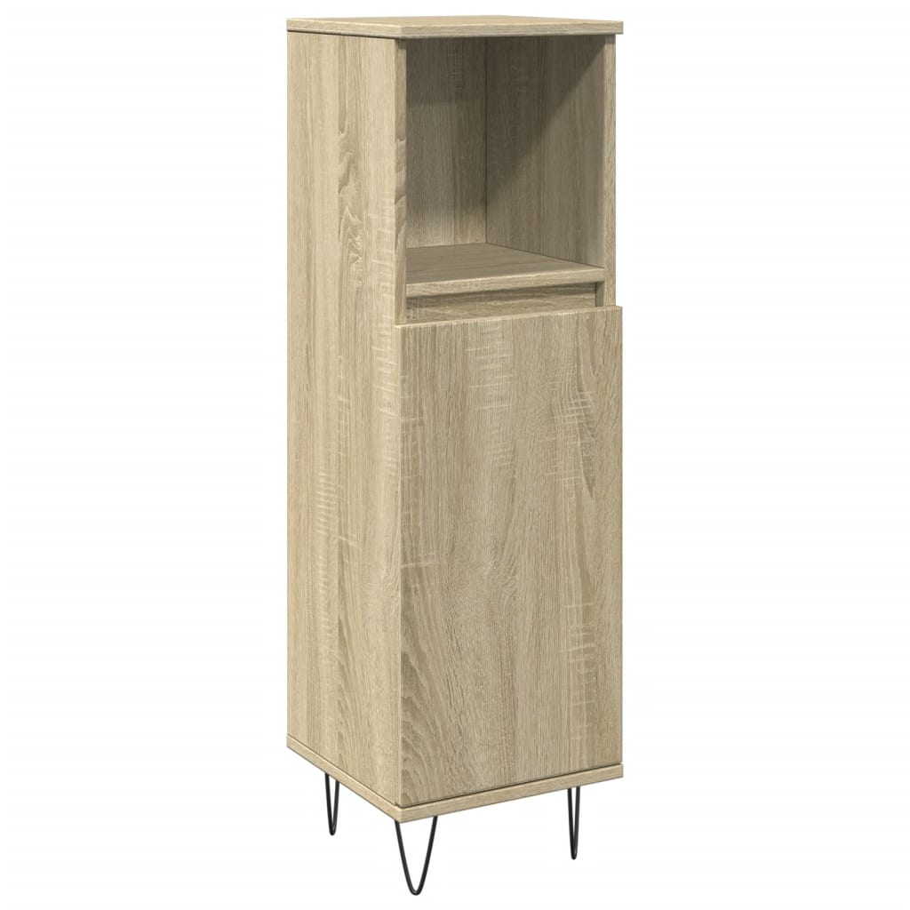 vidaXL Meuble de salle de bain chêne Sonoma 30x30x100 cm bois d'ingénierie