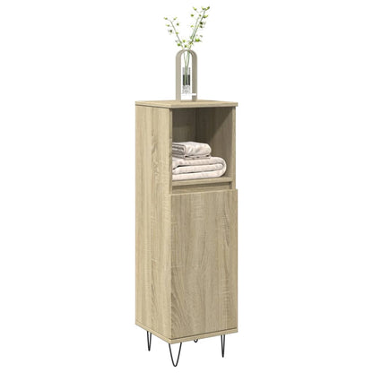 vidaXL Meuble de salle de bain chêne Sonoma 30x30x100 cm bois d'ingénierie