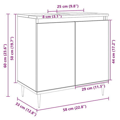 vidaXL Meuble de salle de bain chêne Sonoma 58x33x60 cm bois d'ingénierie
