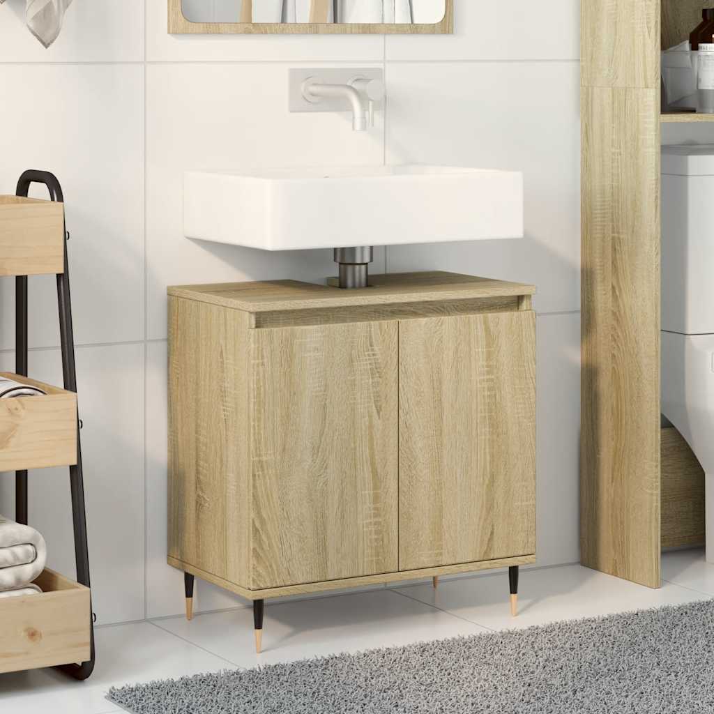 vidaXL Meuble de salle de bain chêne Sonoma 58x33x60 cm bois d'ingénierie