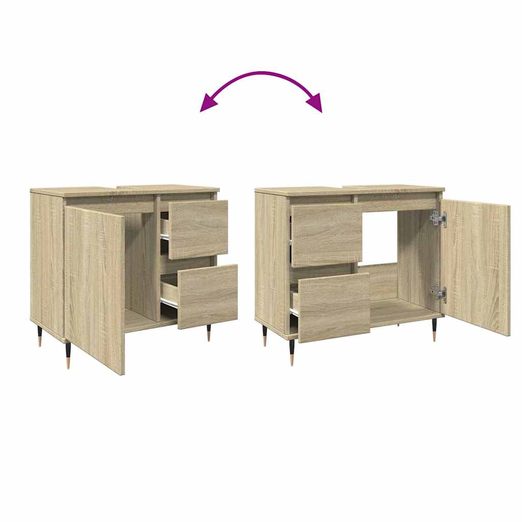 Badschrank Sonoma-Eiche 65x33x60 cm Holzwerkstoff