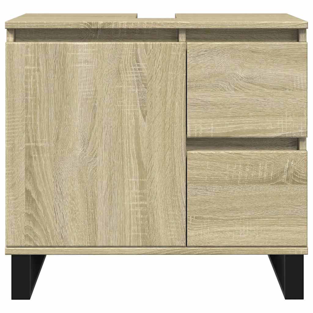 vidaXL Badschrank Sonoma-Eiche 65x33x60 cm Holzwerkstoff