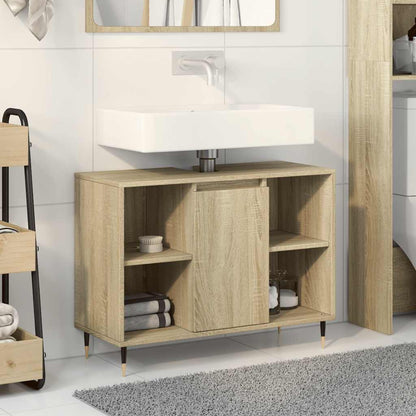 vidaXL Meuble sous lavabo chêne Sonoma 80x33x60 cm Bois d'ingénierie