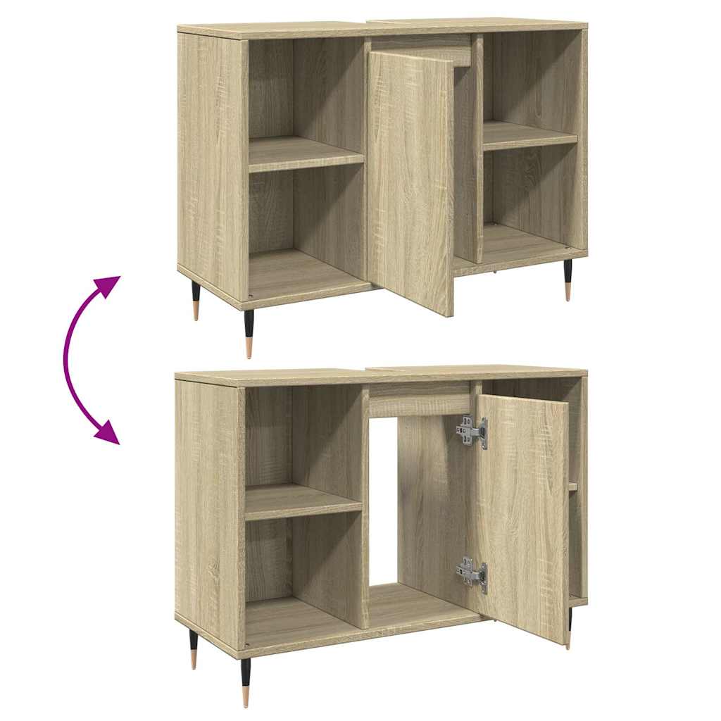 vidaXL Meuble sous lavabo chêne Sonoma 80x33x60 cm Bois d'ingénierie