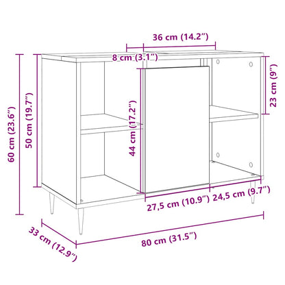 vidaXL Meuble sous lavabo chêne Sonoma 80x33x60 cm Bois d'ingénierie