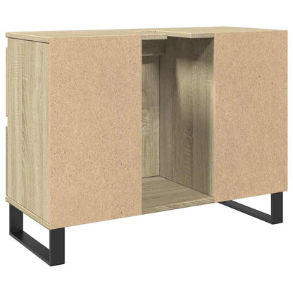 vidaXL Badschrank Sonoma-Eiche 80x33x60 cm Holzwerkstoff