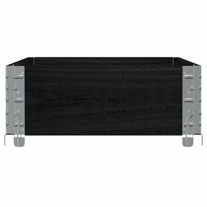 vidaXL Pflanzkasten Schwarz 100x50 cm Massivholz Kiefer