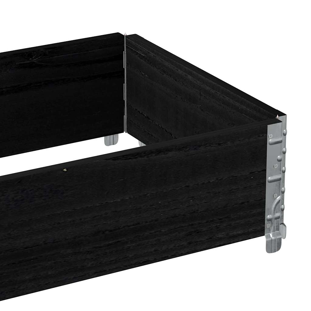 vidaXL Pflanzkasten Schwarz 100x50 cm Massivholz Kiefer