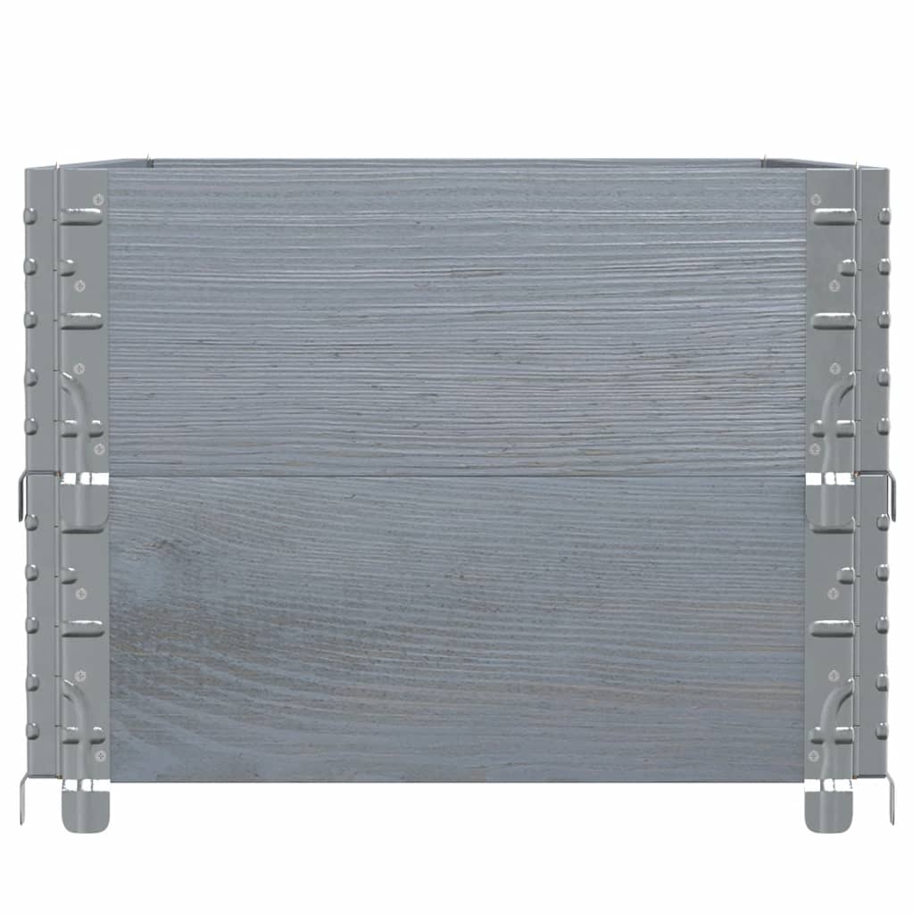 vidaXL Pflanzkasten Grau 100x50 cm Massivholz Kiefer