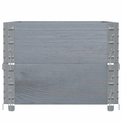 vidaXL Pflanzkasten Grau 100x50 cm Massivholz Kiefer