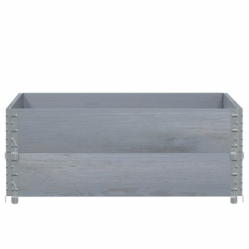 vidaXL Pflanzkasten Grau 100x100 cm Massivholz Kiefer