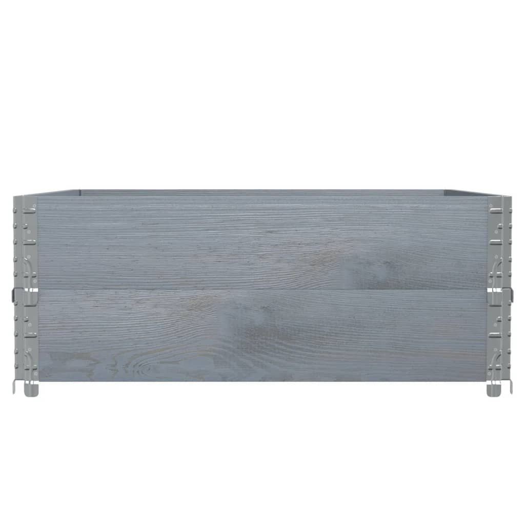 vidaXL Pflanzkasten Grau 100x100 cm Massivholz Kiefer