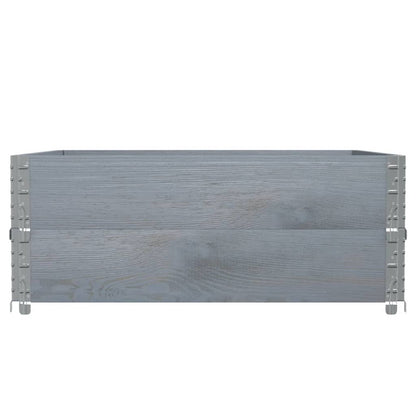 vidaXL Pflanzkasten Grau 100x100 cm Massivholz Kiefer