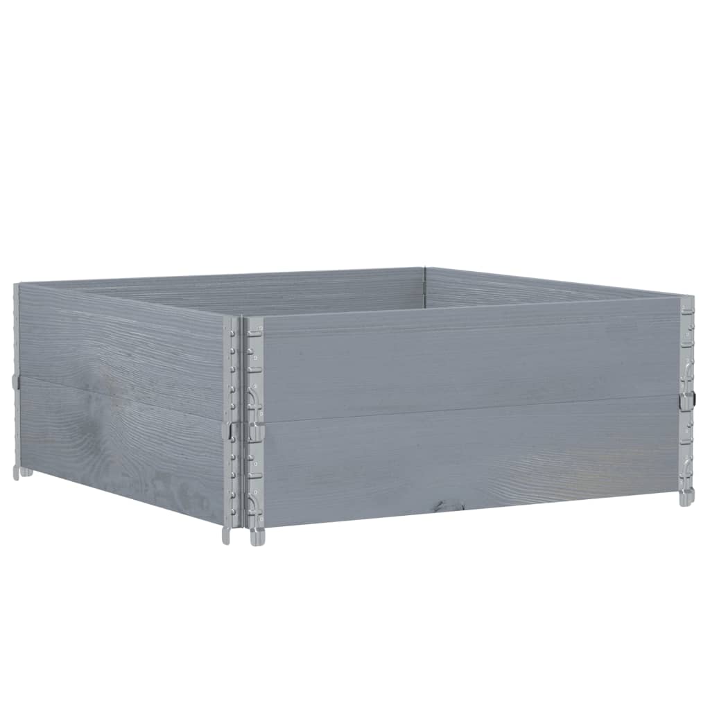 vidaXL Pflanzkasten Grau 100x100 cm Massivholz Kiefer