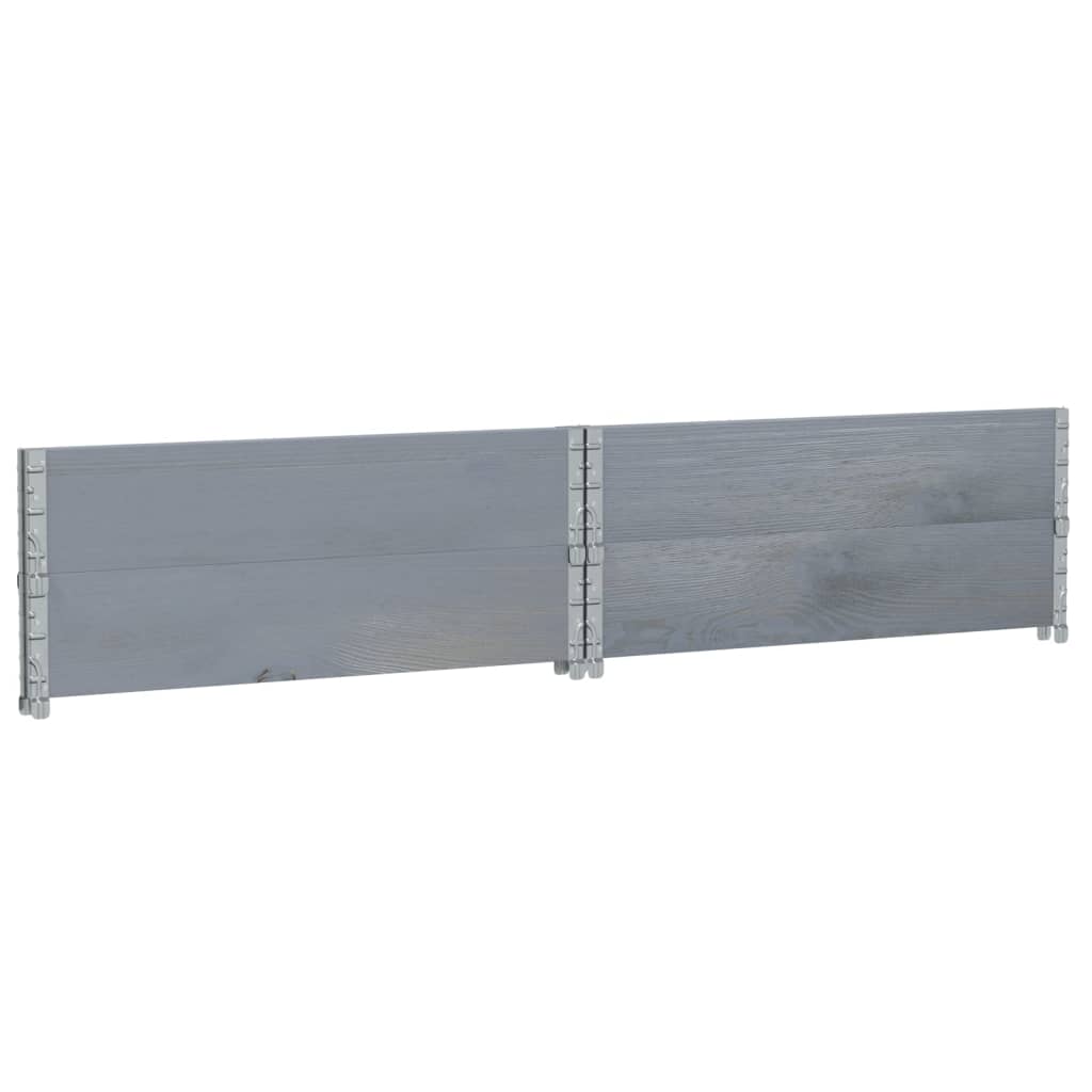 vidaXL Pflanzkasten Grau 100x100 cm Massivholz Kiefer