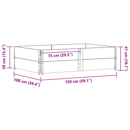 vidaXL Pflanzkasten Grau 150x100 cm Massivholz Kiefer