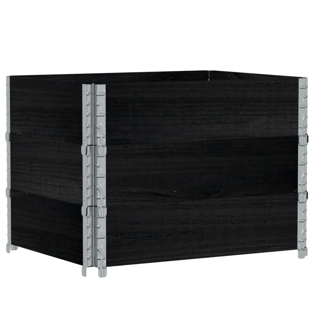 vidaXL Pflanzkasten Schwarz 80x60 cm Massivholz Kiefer