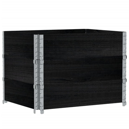 vidaXL Pflanzkasten Schwarz 80x60 cm Massivholz Kiefer