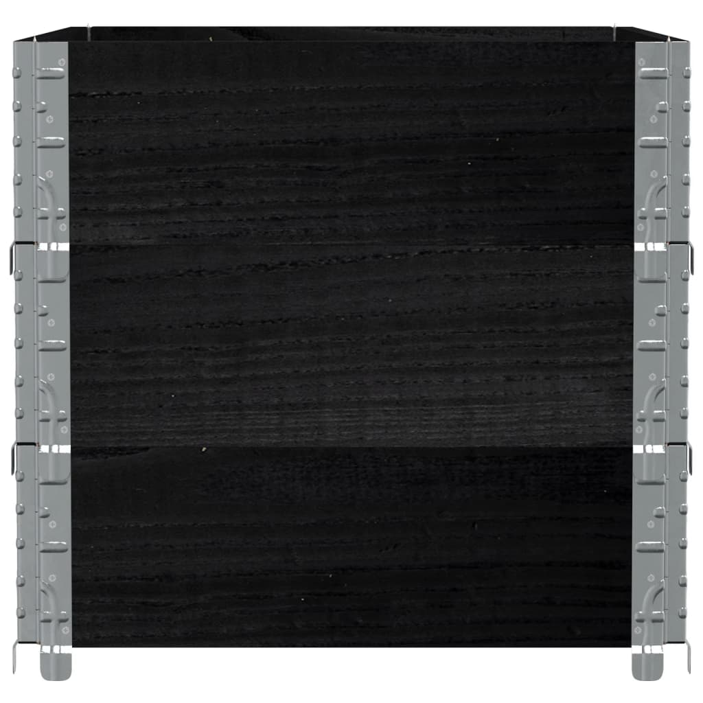 vidaXL Pflanzkasten Schwarz 80x60 cm Massivholz Kiefer