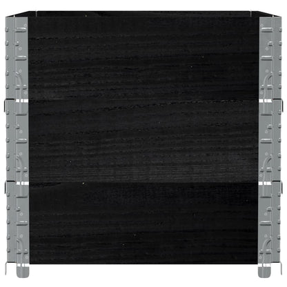 vidaXL Pflanzkasten Schwarz 80x60 cm Massivholz Kiefer