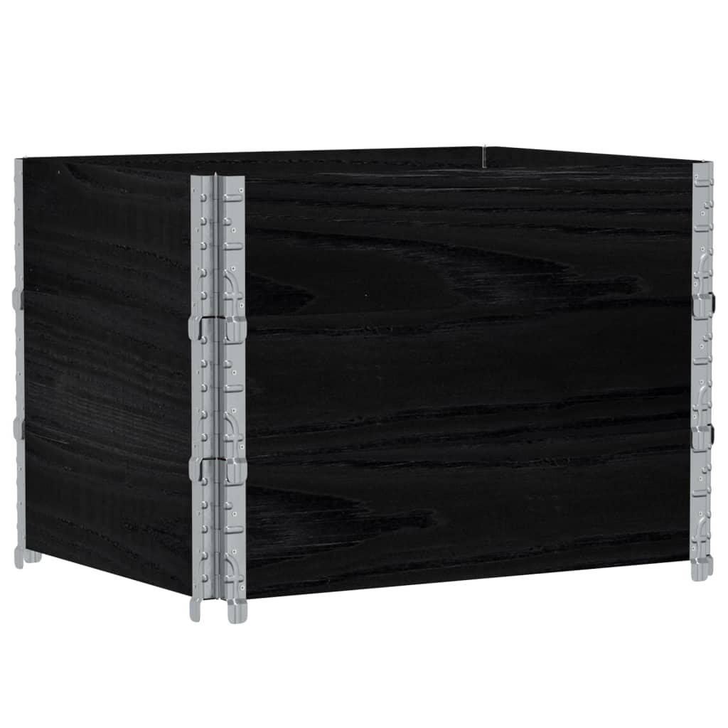 vidaXL Pflanzkasten Schwarz 80x60 cm Massivholz Kiefer