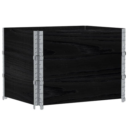 vidaXL Pflanzkasten Schwarz 80x60 cm Massivholz Kiefer