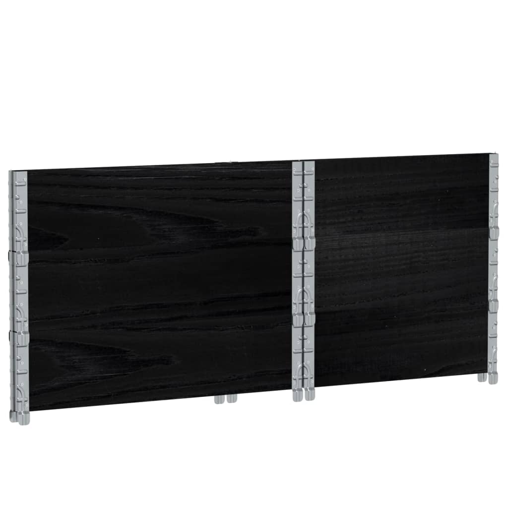 vidaXL Pflanzkasten Schwarz 80x60 cm Massivholz Kiefer